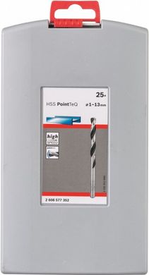 Набір свердел Bosch HSS-PointTeQ, 1-13 мм, 25 шт (2608577352) фото
