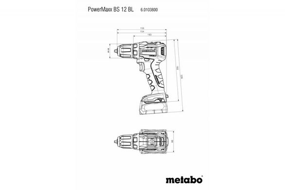 Аккумуляторный шуруповерт Metabo PowerMaxx BS 12 BL, 601044500 (601044500) фото