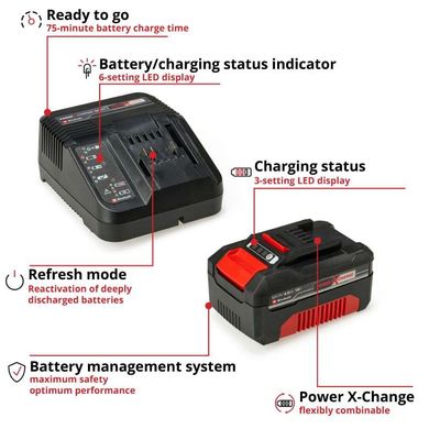 Акумулятор + зарядний Einhell Starter-Kit Power-X-Change 18V 4,0Ач (4512042) фото