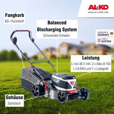 Акумуляторна газонокосарка AL-KO 42.2 Li (2 акб 36V 4Ah та ЗП) (123009) фото