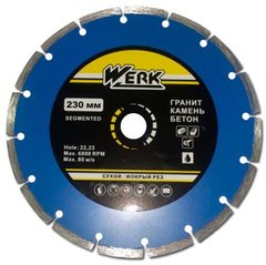 Алмазний диск Werk Segment 1A1RSS / C3-W WE110102 230x7x22.23 мм (43571) фото