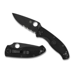 Нож складний Spyderco Tenacious Black Blade FRN, напівсерейтор (C122PSBBK)