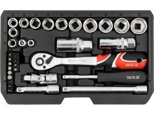 Набор торцевых головок и бит YATO YT-38700 (1/4" + 3/8", 34 предмета) (YT-38700) фото
