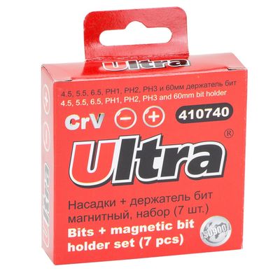 Набір біт Ultra + адаптер 7шт S2 (пласт кейс) (4013102) (4013102) фото