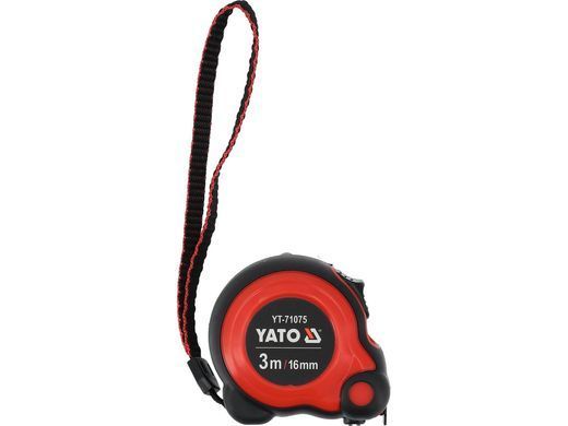Рулетка YATO YT-71075 (3 м &times; 16 мм, двойная блокировка, клипса) (YT-71075) фото