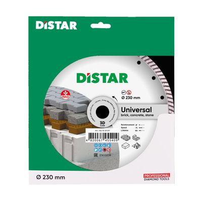 Круг алмазний відрізний DiStar 1A1R Turbo 230x2,6x9x22,23 Bestseller Universal (10215129017) фото