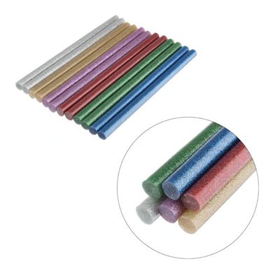 Комплект кольорових перламутрових клейових стрижнів 11,2мм * 200мм, 12шт INTERTOOL RT-1035 (RT-1035) фото