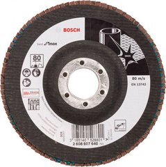 Лепестковый шлифкруг Bosch Best for Inox, X581, 125*22,23 мм, К80 (2608607640) фото