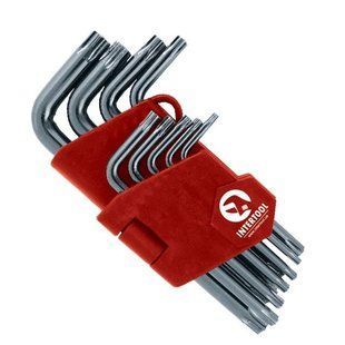 Набір Г-образних ключів TORX з отвором 9 шт., Т10-Т50, Cr-V, Small INTERTOOL HT -1831 (HT-1831) фото