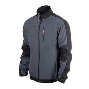 Куртка SOFTSHELL темно-сіро/чорна, тришарова, стрейч 300 GSM 100D, водо-/вітрозахист, 96% поліестер / 4% еластан, 3 кишені, XL INTERTOOL SP-3134 (SP-3134) фото
