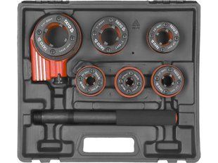 Набор клуппов для трубной резьбы YATO YT-2900 (1/4"&ndash;1 1/4", 7 предметов, в кейсе) (YT-2900) фото