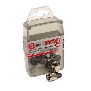 Комплект отверточних насадок з обмежувачем 1/4 "x25 мм - 10 шт, INTERTOOL VT-0025 (VT-0025) фото