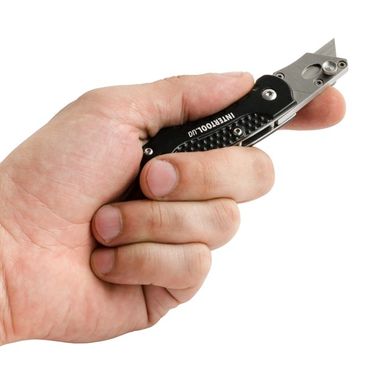 Нож строительный складной мини с трапециевидным лезвием 9мм, SK5, алюминиевая рукоятка INTERTOOL HT-0532 (HT-0532) фото
