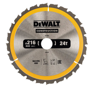 Диск пильный 216*30*24T DeWALT CONSTRUCTION DT1952 (DT1952) фото