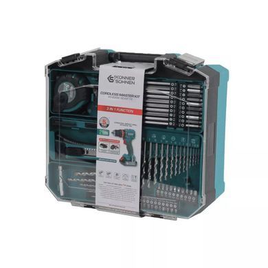 Акумуляторний шуруповерт Konner&Sohnen KS ID20V-60 KIT 74 PLUS з набором інструментів (2 АКБ 2 А&middot;год) (KSID20V-60KIT74PLUS) фото