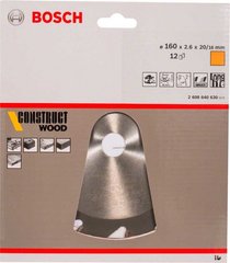 Пильний диск Bosch Construct Wood 160 * 20/16 * 2,6 мм (2608640630) фото