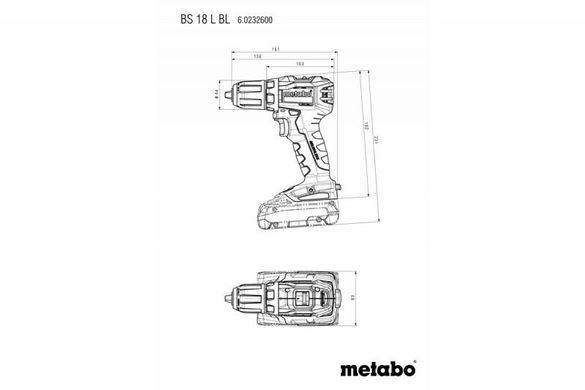 Аккумуляторный шуруповерт Metabo BS 18 L BL (602326500) фото