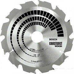 Пильный диск Bosch Construct Wood 190*2,6*30 мм (2608640633) фото