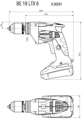 Акумуляторна дриль Metabo BE 18 LTX 6 Каркас (600261890) фото