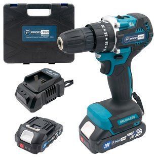 Акумуляторний ударний шуруповерт для дому PROFI-TEC 20V PCD4020BL (2 х PT2020MP (2.0Аг), зарядний пристрій, кейс) (pt5937) фото
