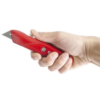 Нож с выдвижным трапециевидным лезвием, металлический корпус INTERTOOL HT-0505 (HT-0505) фото