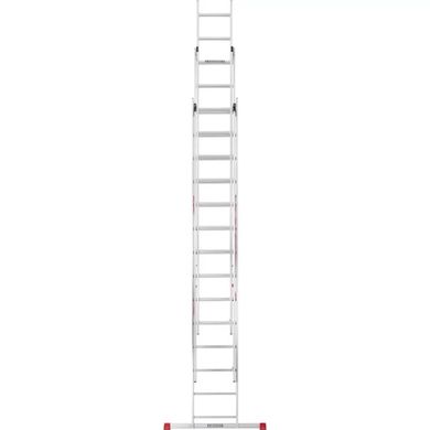 Лестница алюминиевая 3-х секционная Квітка PRO (3х14 ступеней) (110-9814) (110-9814) фото