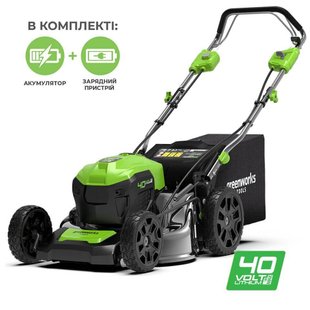 Акумуляторна газонокосарка Greenworks GD40LM46SPK4x (GD40LM46SPK4x) фото