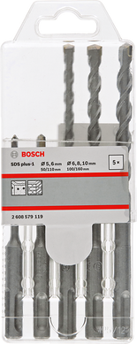 Набір бурів Bosch SDS Plus-1 5/6/6/8/10 * 160 мм (2608579119) фото