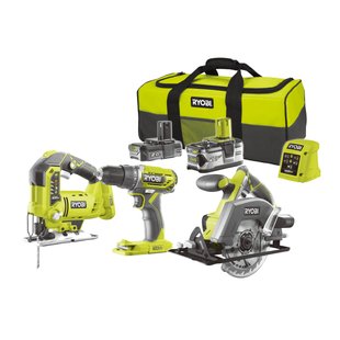 Набір з трьох акумуляторних інструментів Ryobi ONE+ R18DDJSCSP-242S (5133004309) фото