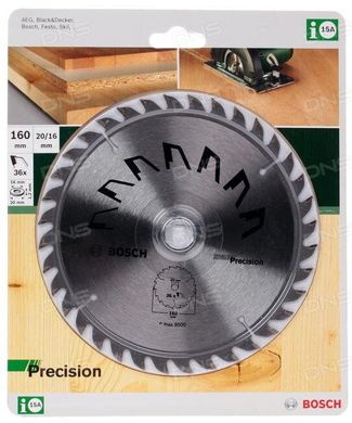 Циркулярний диск по дереву Bosch PRECISION 160 * 20 мм-36T (2609256856) фото