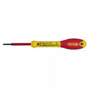 Отвертка электрика FatMax VDE 1000V изолированная с жалом под шлиц SL2.5 длиной 50 мм STANLEY 0-65-410 (0-65-410) фото
