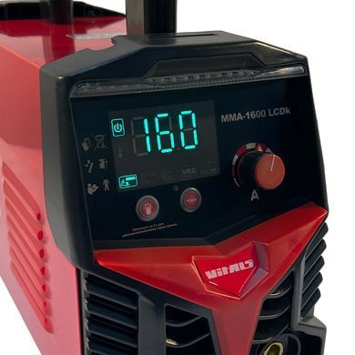 Зварювальний інвертор Vitals MMA-1600 LCDk з цифровим дисплеєм та кейсом (k241886) фото