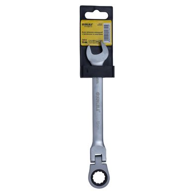 Ключ рожково-накидной трещоточный с шарниром 15мм CrV satine (6022651) фото