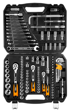 Набір інструментів Neo Tools, 120 од., 1, 4, 1/2 CrV (08-667) фото