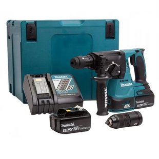 Аккумуляторный перфоратор Makita DHR243RTJ (2акум.18В 5Аг/зарядний/кейс) (DHR243RTJ) фото