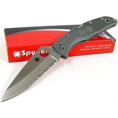 Нож складний Spyderco Endura 4 сіро-зелений, напівсерейтор (C10PSFG)