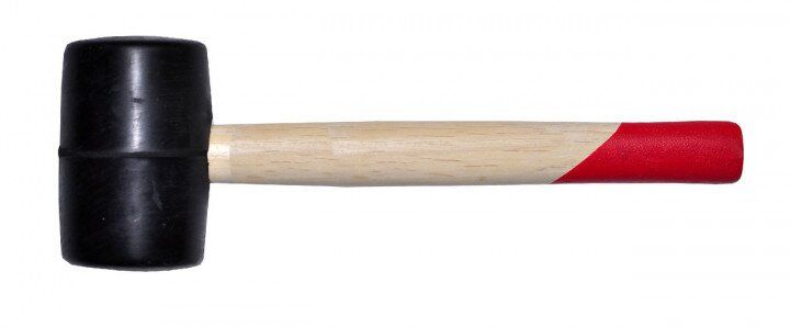 Киянка гумова 450г. 60 мм, чорна гума, дерев'яна ручка INTERTOOL HT-0237 (HT-0237) фото