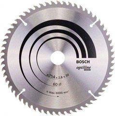 Пильный диск по дереву Bosch Optiline Wood 254*2,8*30 мм (2608640444) фото