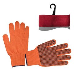 Перчатка х/б трикотаж с точечным покрытием PVC на ладони (оранжевая) INTERTOOL SP-0131 (SP-0131) фото